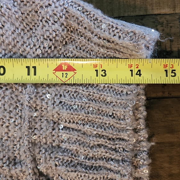 Say What Women's Crop Sparkle Lightweight Gray Sweater Small - Picture 6 of 7